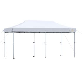 20' x 10' Garden Foldable Pop Up Canopy Tent Gazebo Aluminum Frame with Adjustable Legs & Roller Bag