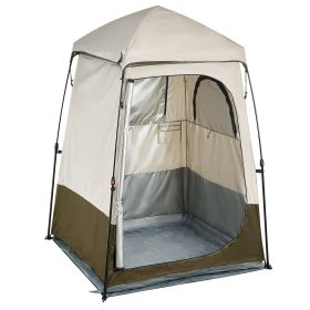 VEVOR Camping Shower Tent, 1 Room, Foldable Privacy Tent Changing Room with Ground Stakes, Ropes, Carry Bag, and Crossbar