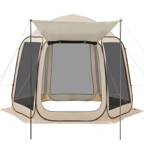 VEVOR Screen House Tent, 10 x 9.2 ft, 4-8 Person Pop Up Screen Tent with Extended Awning, Portable Screened in Canopy with Carry Bag, Netting Sid