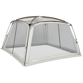 12' x 12' Screen House, UV50+ Screen Tent with 2 Doors & Carry Bag for Outdoor Camping Activities, Easy Setup, White